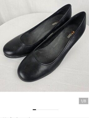 Keuka Suregrip Classic Black Leather Women's Pumps Sz 8.5W